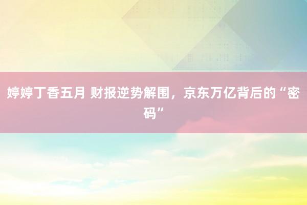 婷婷丁香五月 财报逆势解围，京东万亿背后的“密码”