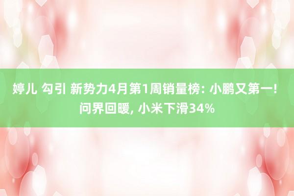 婷儿 勾引 新势力4月第1周销量榜: 小鹏又第一! 问界回暖， 小米下滑34%